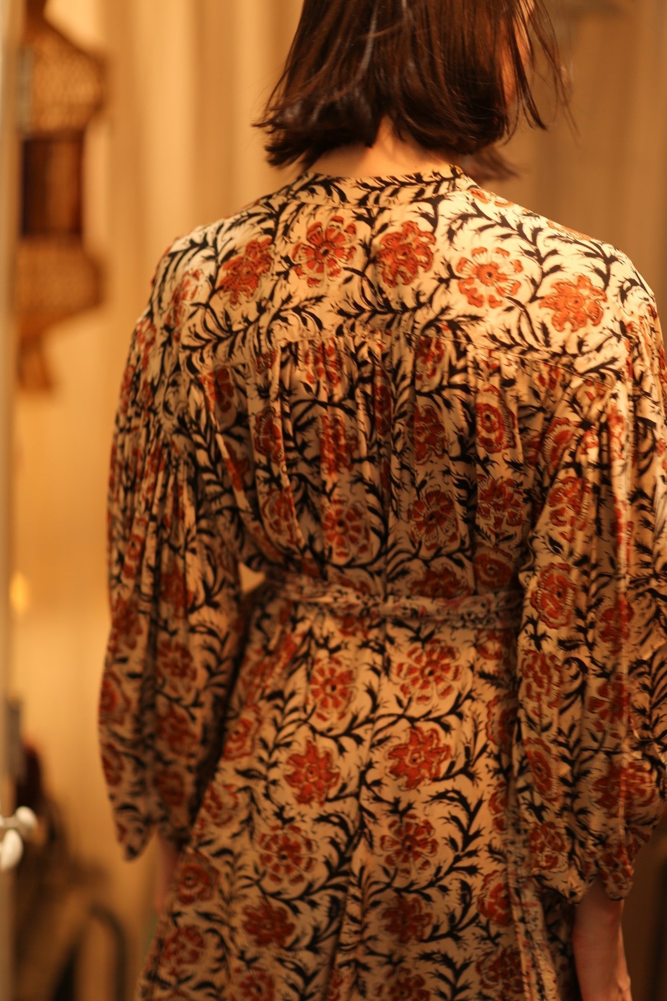 ELIZABETH SILK DRESS MUGHAL BLACK AND RED - MOMO STUDIO BERLIN - Berlin Concept Store - sustainable & ethical fashion