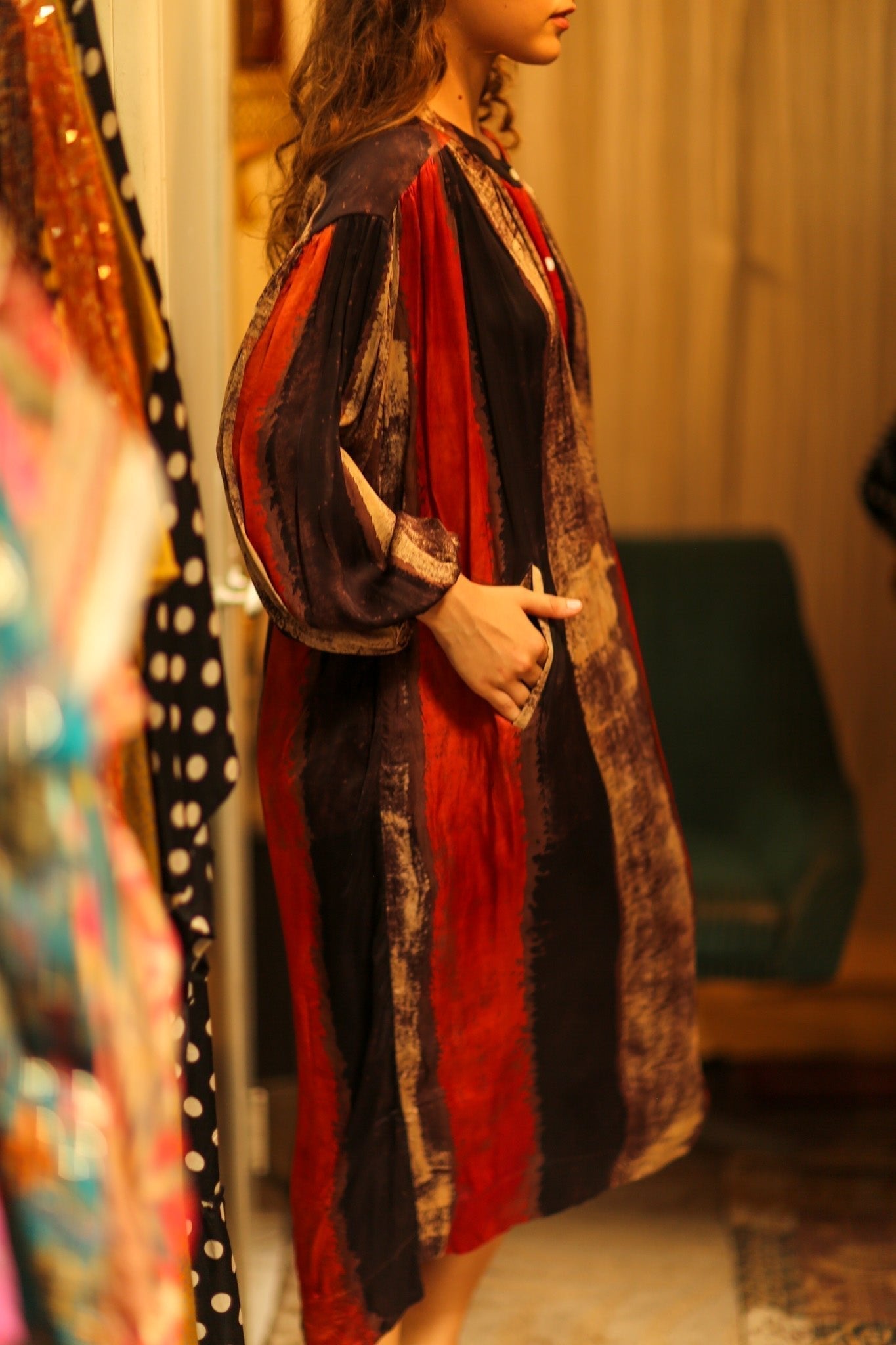 ELIZABETH SILK DRESS POPPY FIELD - MOMO STUDIO BERLIN - Berlin Concept Store - sustainable & ethical fashion