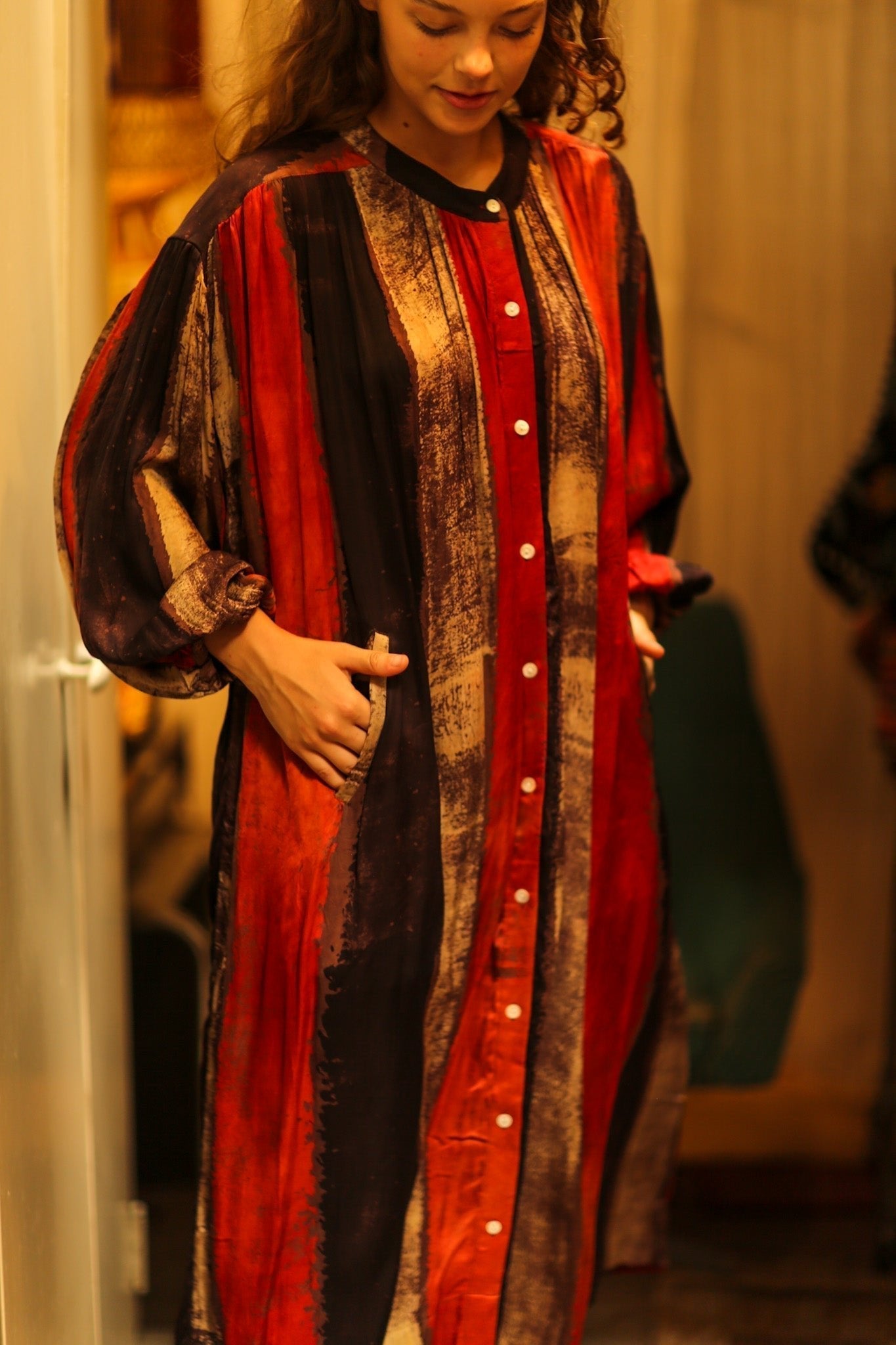 ELIZABETH SILK DRESS POPPY FIELD - MOMO STUDIO BERLIN - Berlin Concept Store - sustainable & ethical fashion