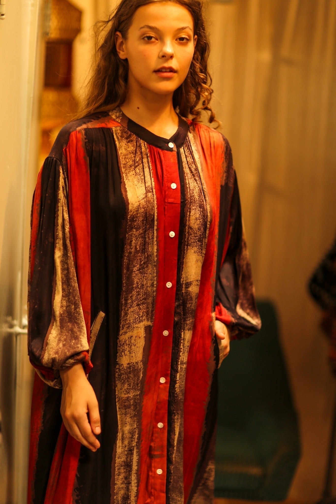ELIZABETH SILK DRESS POPPY FIELD - MOMO STUDIO BERLIN - Berlin Concept Store - sustainable & ethical fashion