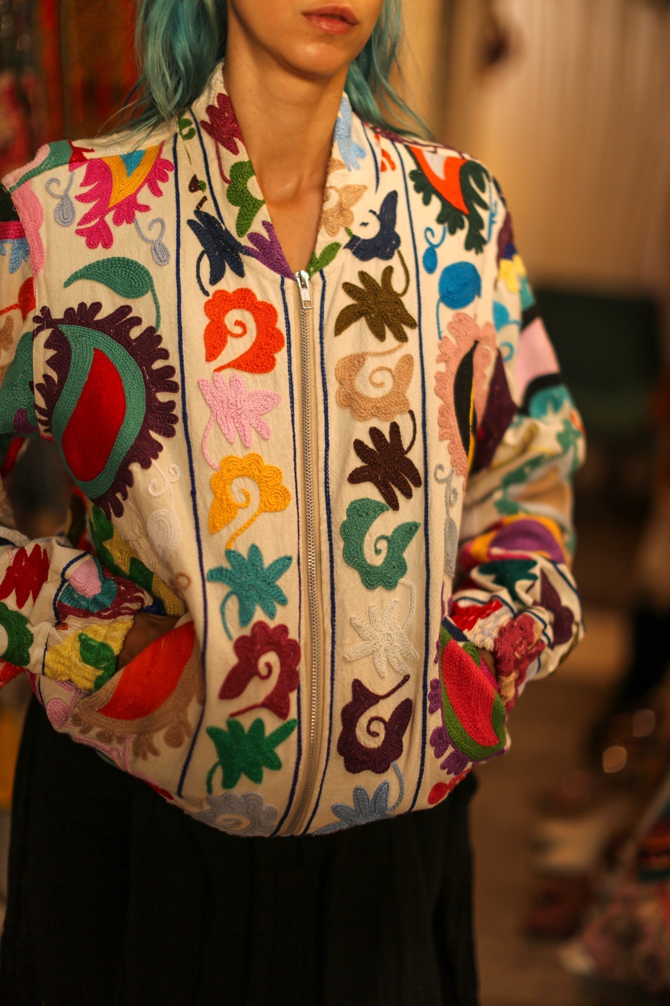 EMBROIDERED BOMBER JACKET CLARA - MOMO STUDIO BERLIN - Berlin Concept Store - sustainable & ethical fashion