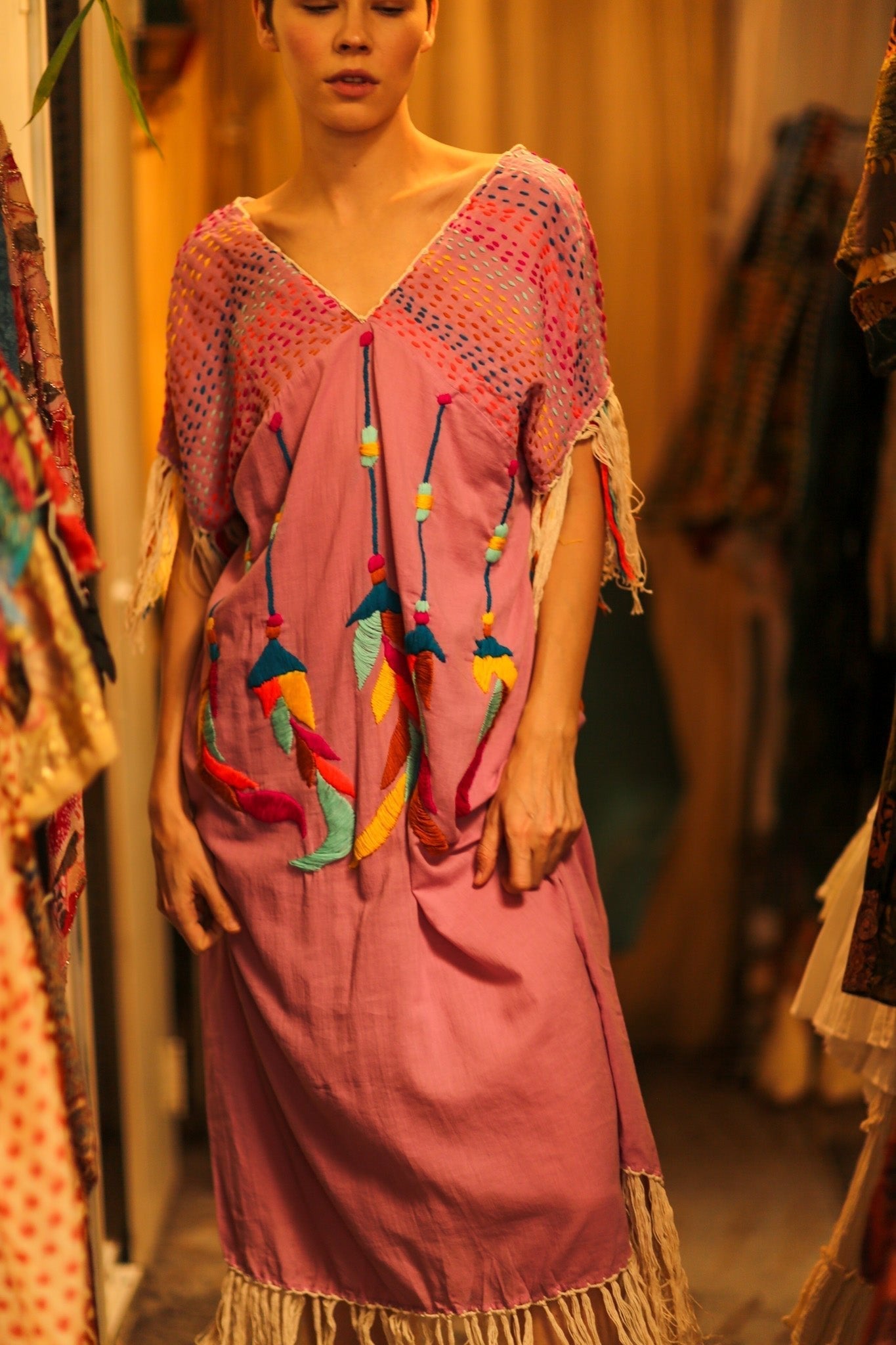 EMBROIDERED KAFTAN DRESS PHOEBIN - MOMO STUDIO BERLIN - Berlin Concept Store - sustainable & ethical fashion
