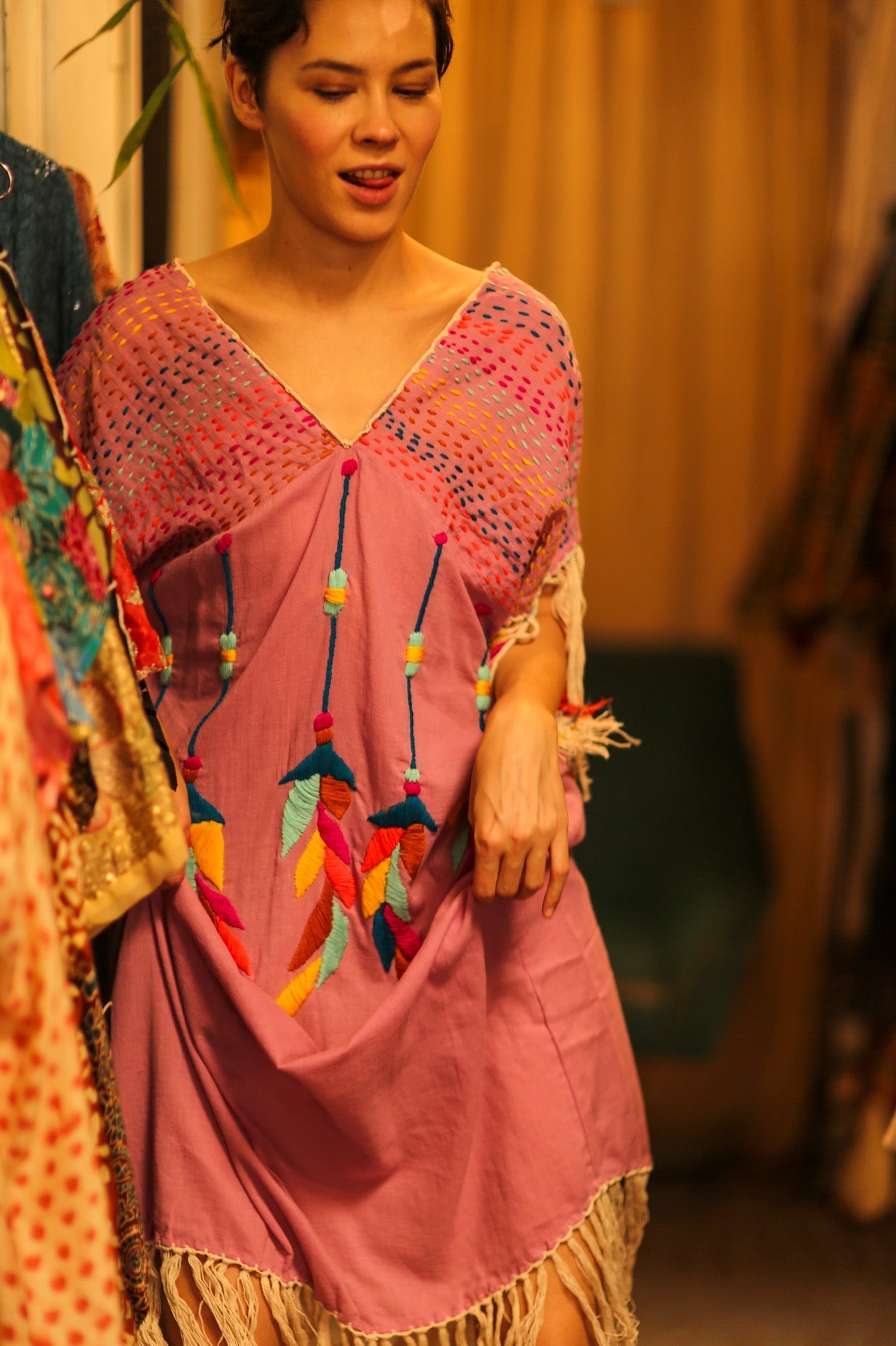 EMBROIDERED KAFTAN DRESS PHOEBIN - MOMO STUDIO BERLIN - Berlin Concept Store - sustainable & ethical fashion