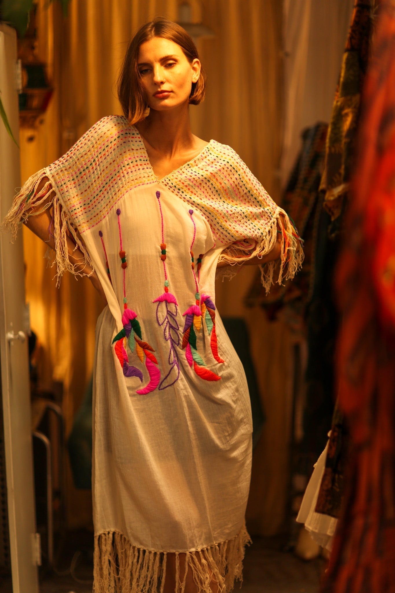 EMBROIDERED KAFTAN DRESS PHOEBIN - MOMO STUDIO BERLIN - Berlin Concept Store - sustainable & ethical fashion