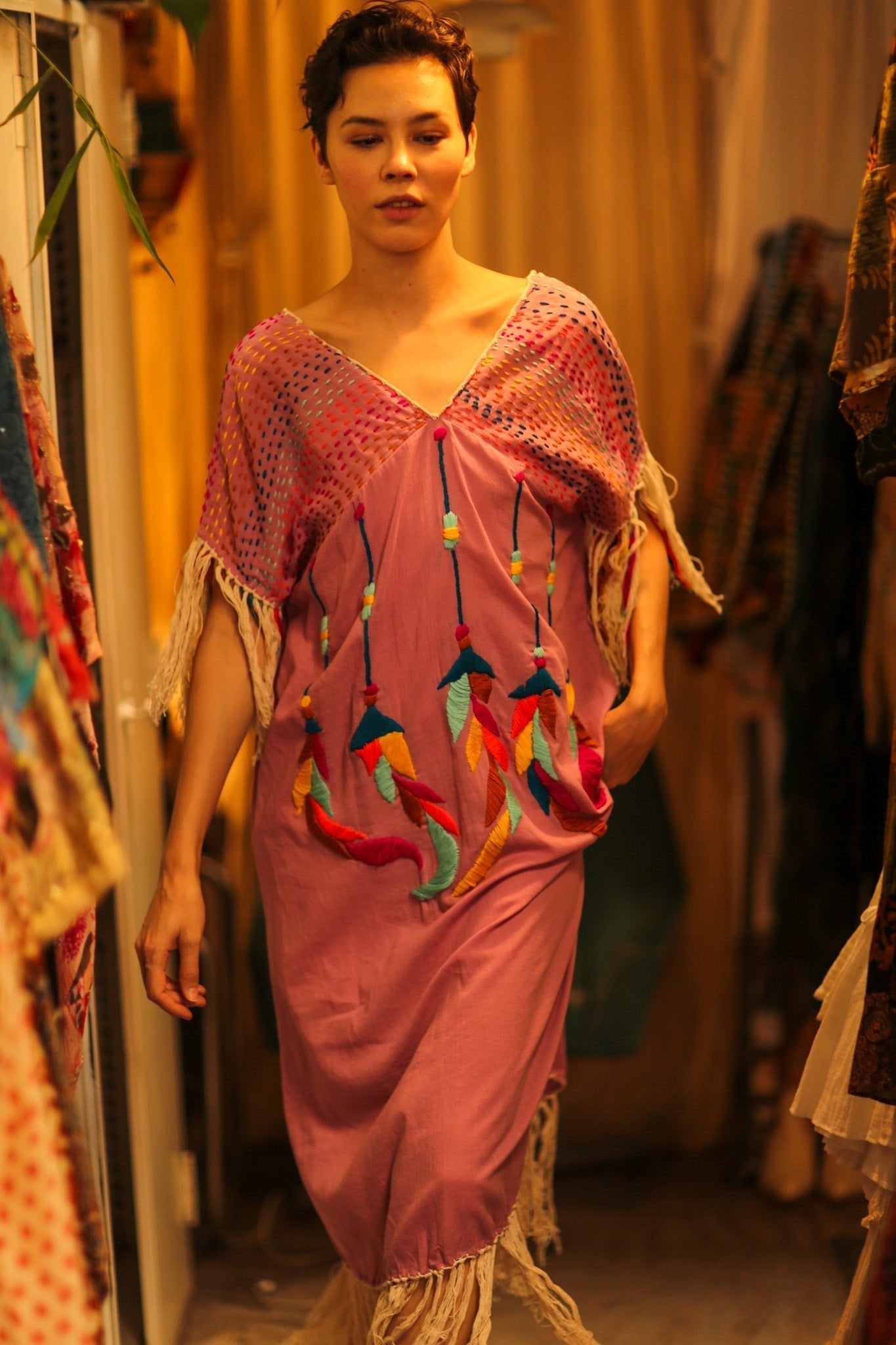 EMBROIDERED KAFTAN DRESS PHOEBIN - MOMO STUDIO BERLIN - Berlin Concept Store - sustainable & ethical fashion