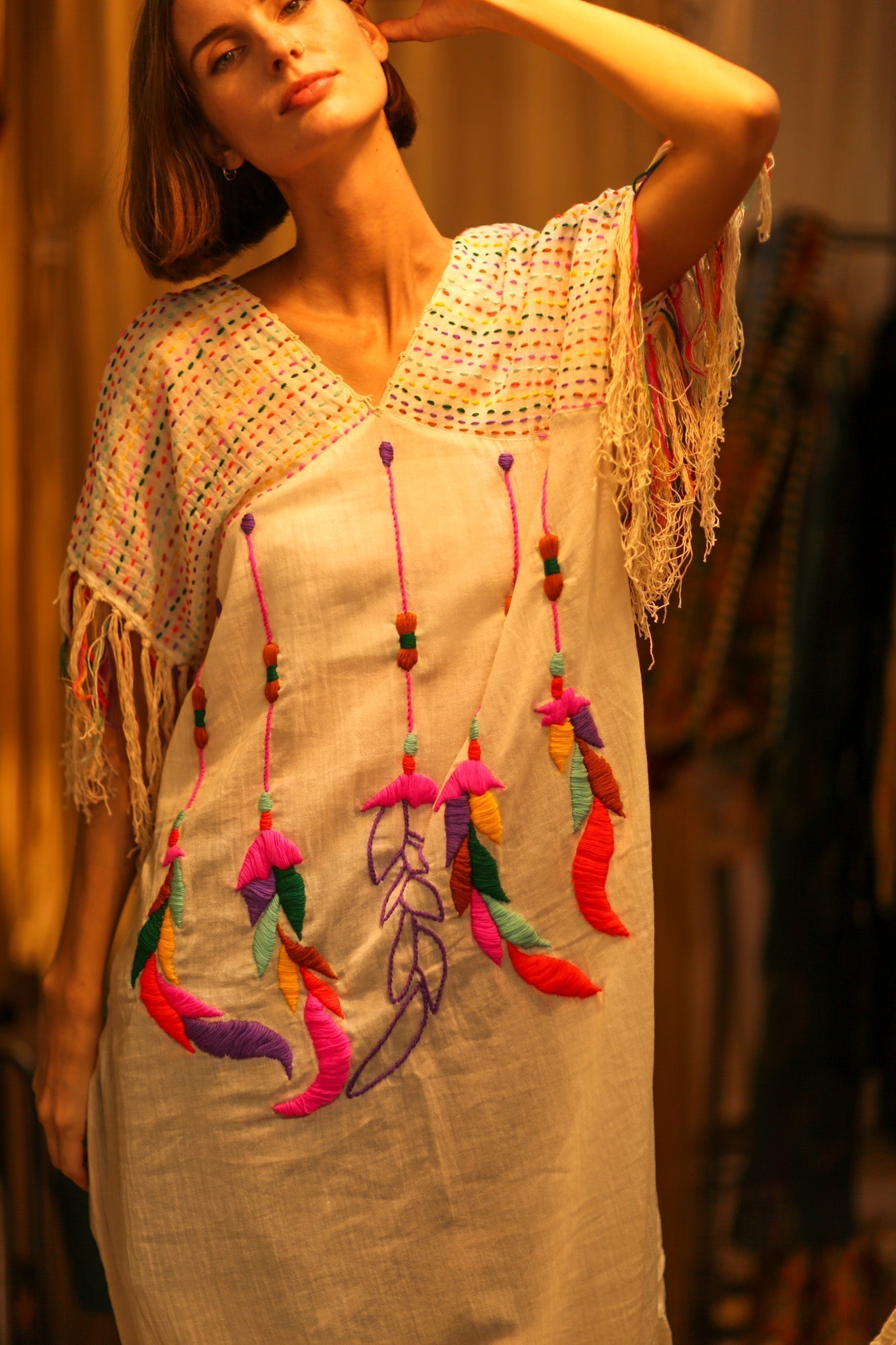 EMBROIDERED KAFTAN DRESS PHOEBIN - MOMO STUDIO BERLIN - Berlin Concept Store - sustainable & ethical fashion