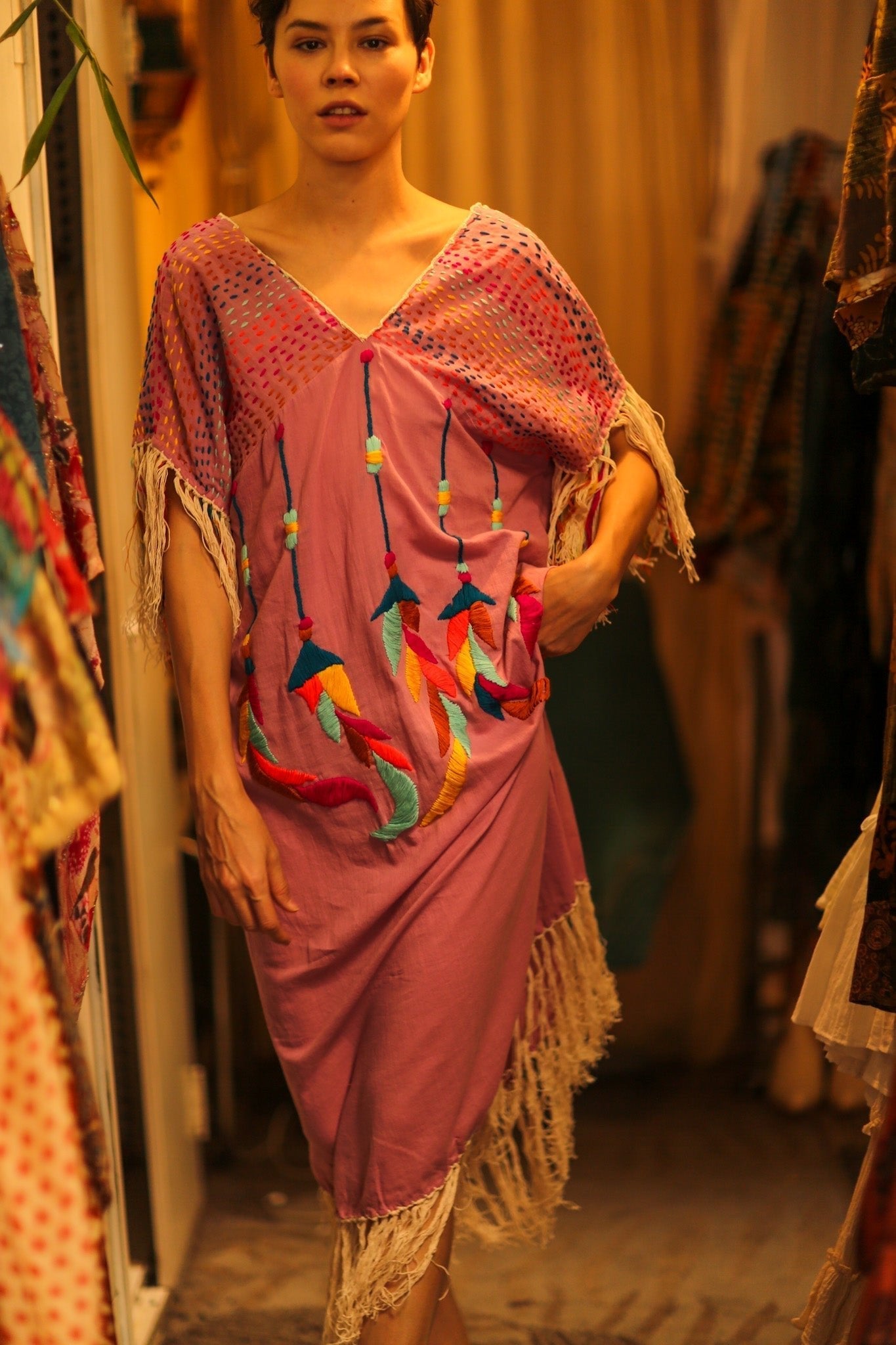 EMBROIDERED KAFTAN DRESS PHOEBIN - MOMO STUDIO BERLIN - Berlin Concept Store - sustainable & ethical fashion