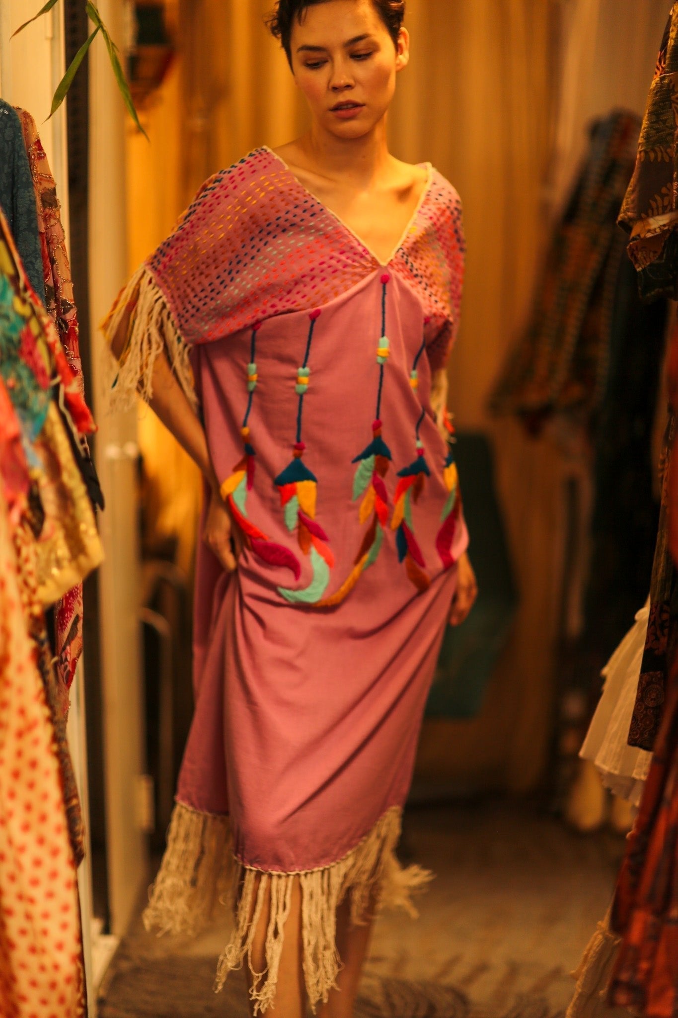 EMBROIDERED KAFTAN DRESS PHOEBIN - MOMO STUDIO BERLIN - Berlin Concept Store - sustainable & ethical fashion