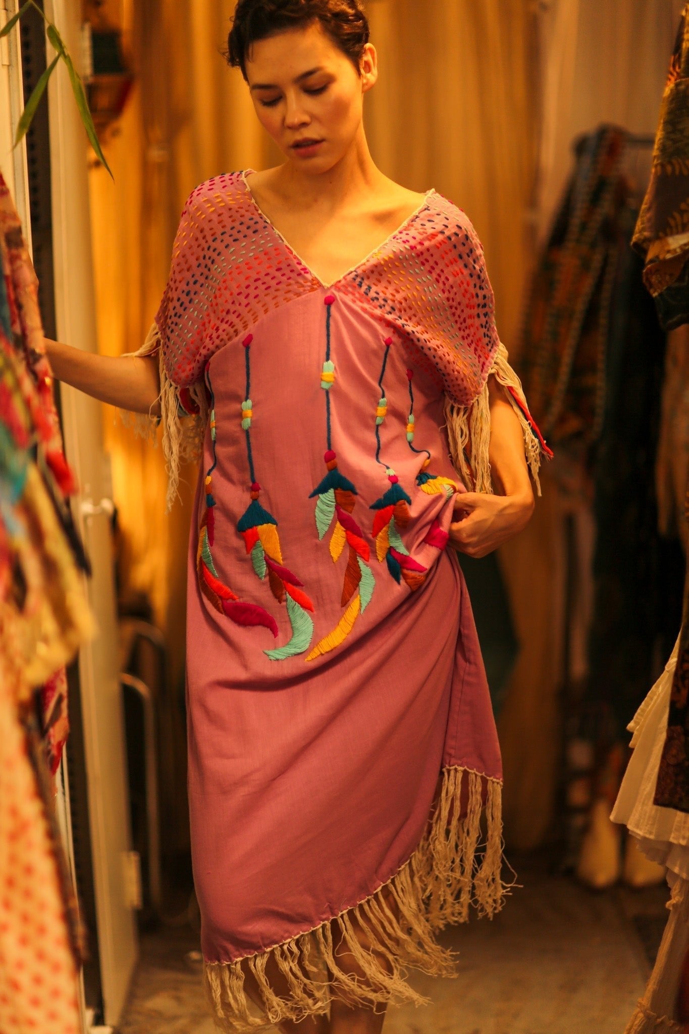 EMBROIDERED KAFTAN DRESS PHOEBIN - MOMO STUDIO BERLIN - Berlin Concept Store - sustainable & ethical fashion