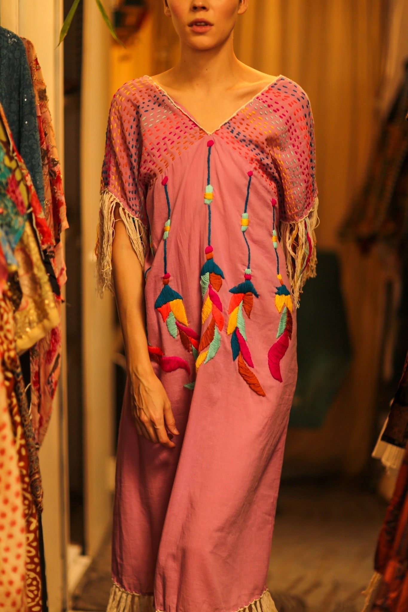 EMBROIDERED KAFTAN DRESS PHOEBIN - MOMO STUDIO BERLIN - Berlin Concept Store - sustainable & ethical fashion