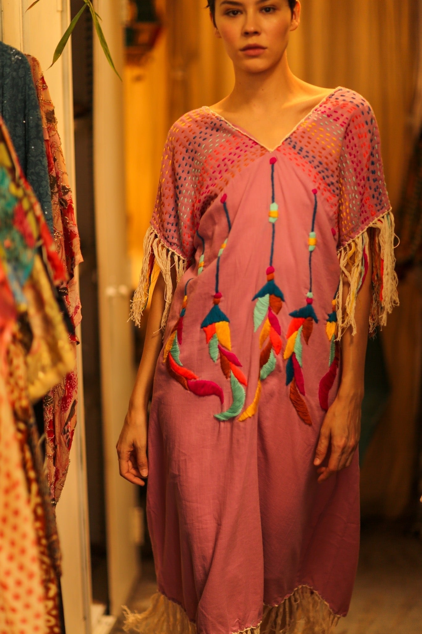 EMBROIDERED KAFTAN DRESS PHOEBIN - MOMO STUDIO BERLIN - Berlin Concept Store - sustainable & ethical fashion