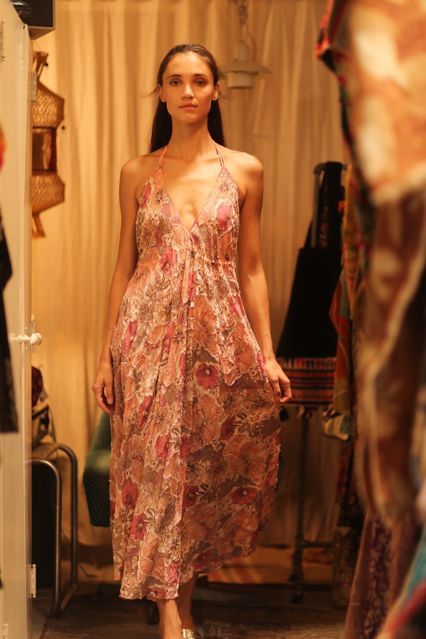 EMBROIDERED SILK DRESS HANNAH - MOMO STUDIO BERLIN - Berlin Concept Store - sustainable & ethical fashion