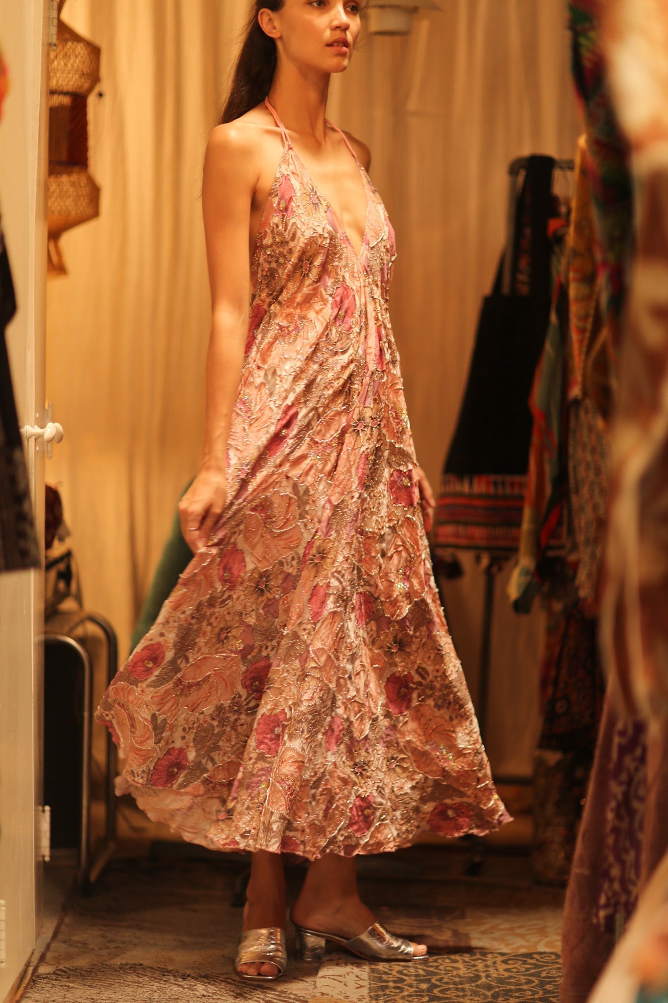 EMBROIDERED SILK DRESS HANNAH - MOMO STUDIO BERLIN - Berlin Concept Store - sustainable & ethical fashion