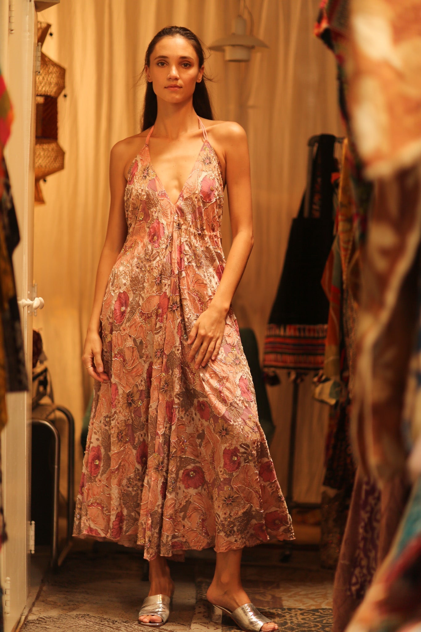 EMBROIDERED SILK DRESS HANNAH - MOMO STUDIO BERLIN - Berlin Concept Store - sustainable & ethical fashion
