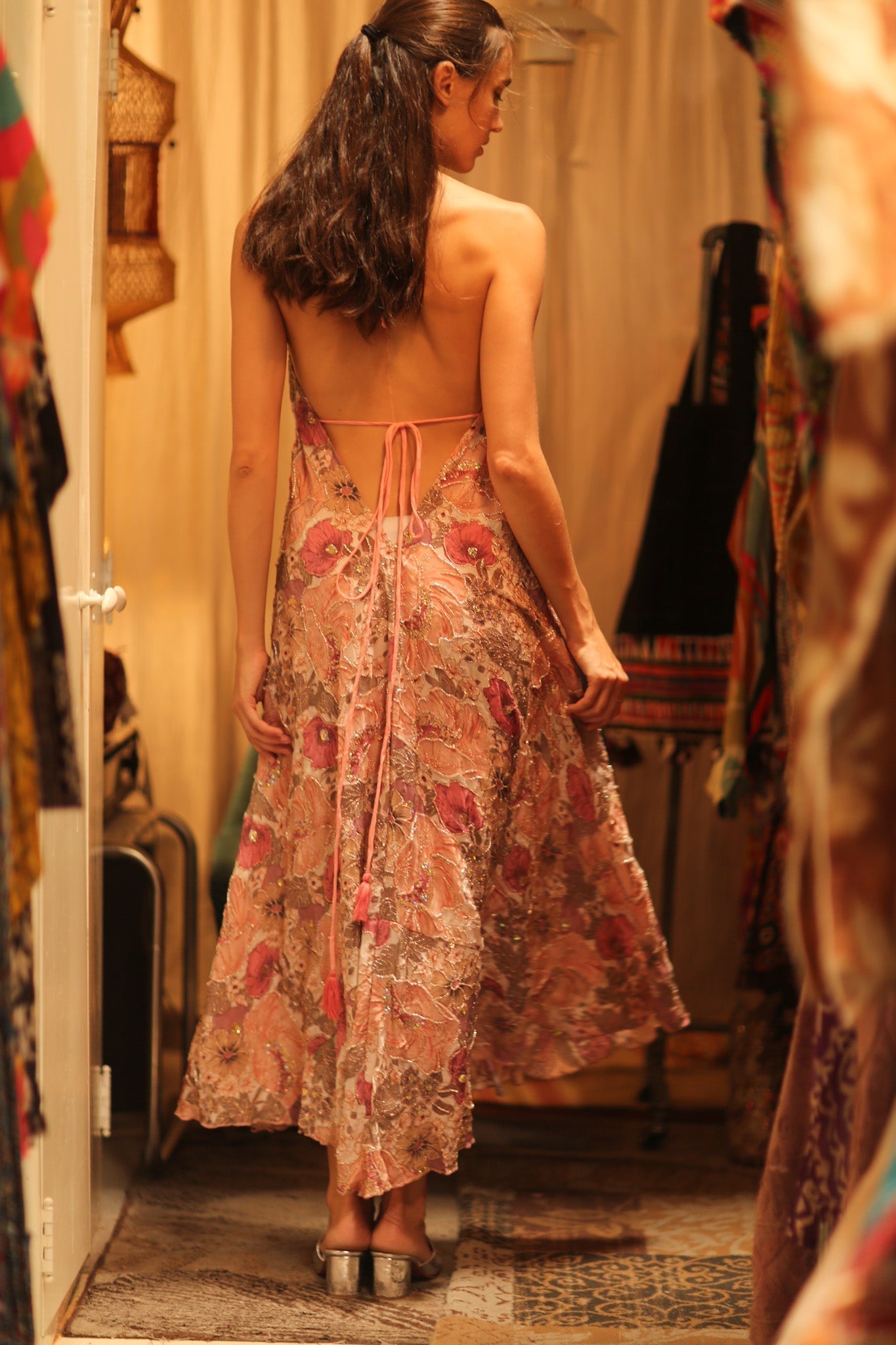EMBROIDERED SILK DRESS HANNAH - MOMO STUDIO BERLIN - Berlin Concept Store - sustainable & ethical fashion