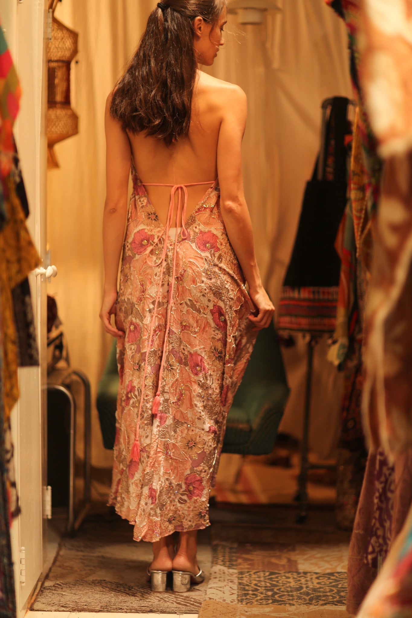 EMBROIDERED SILK DRESS HANNAH - MOMO STUDIO BERLIN - Berlin Concept Store - sustainable & ethical fashion