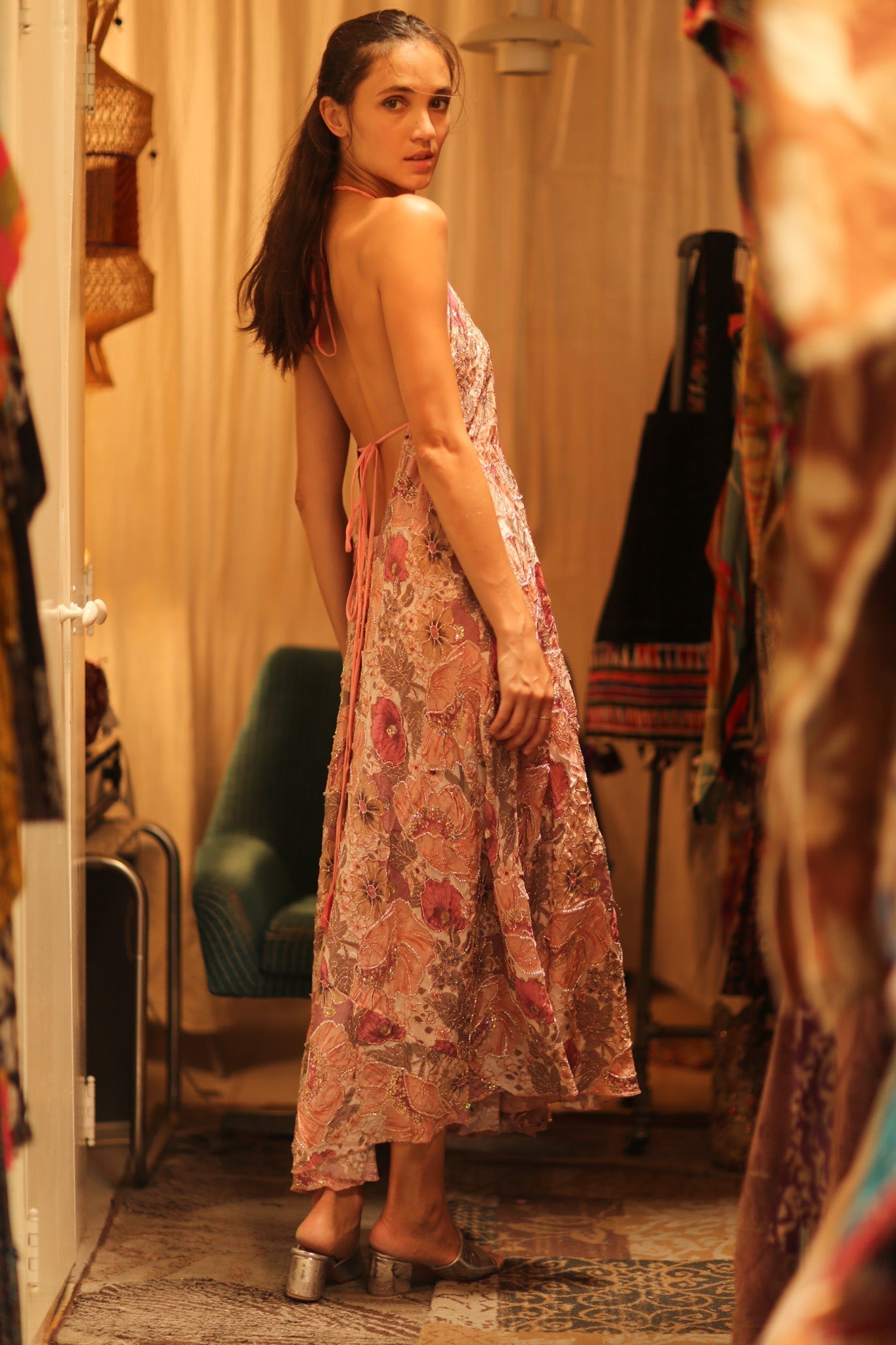 EMBROIDERED SILK DRESS HANNAH - MOMO STUDIO BERLIN - Berlin Concept Store - sustainable & ethical fashion