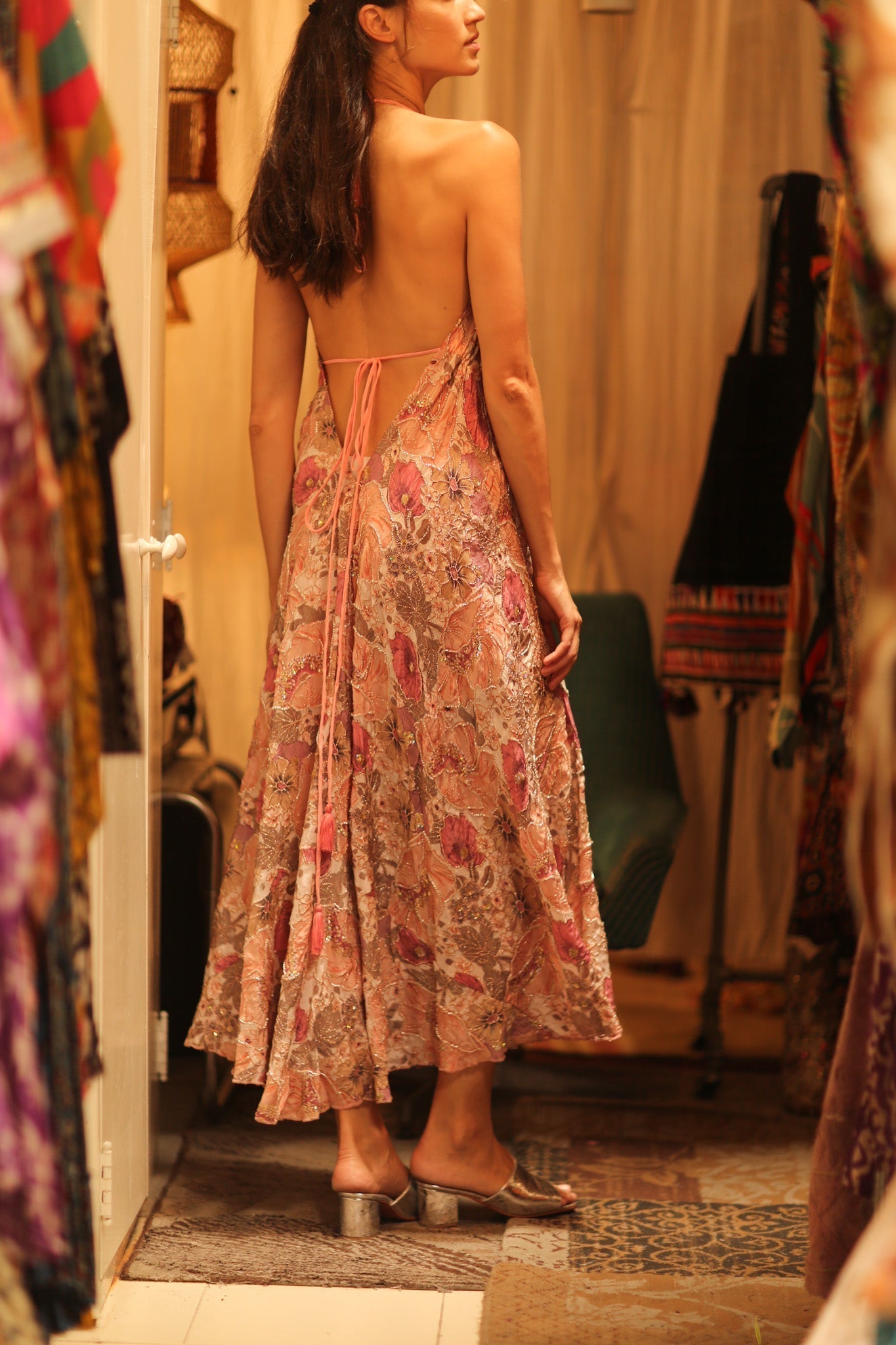 EMBROIDERED SILK DRESS HANNAH - MOMO STUDIO BERLIN - Berlin Concept Store - sustainable & ethical fashion