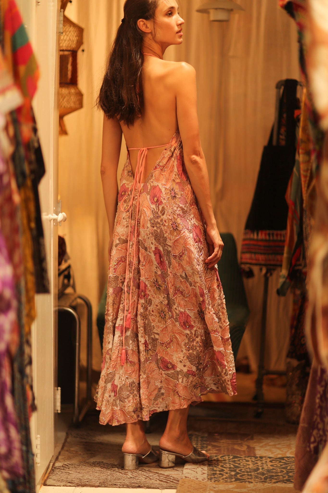 EMBROIDERED SILK DRESS HANNAH - MOMO STUDIO BERLIN - Berlin Concept Store - sustainable & ethical fashion