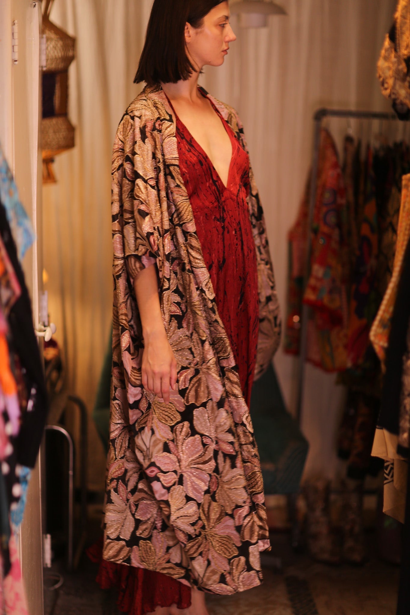 EMBROIDERED SILK NOVELTY KIMONO BEAMS - MOMO STUDIO BERLIN - Berlin Concept Store - sustainable & ethical fashion