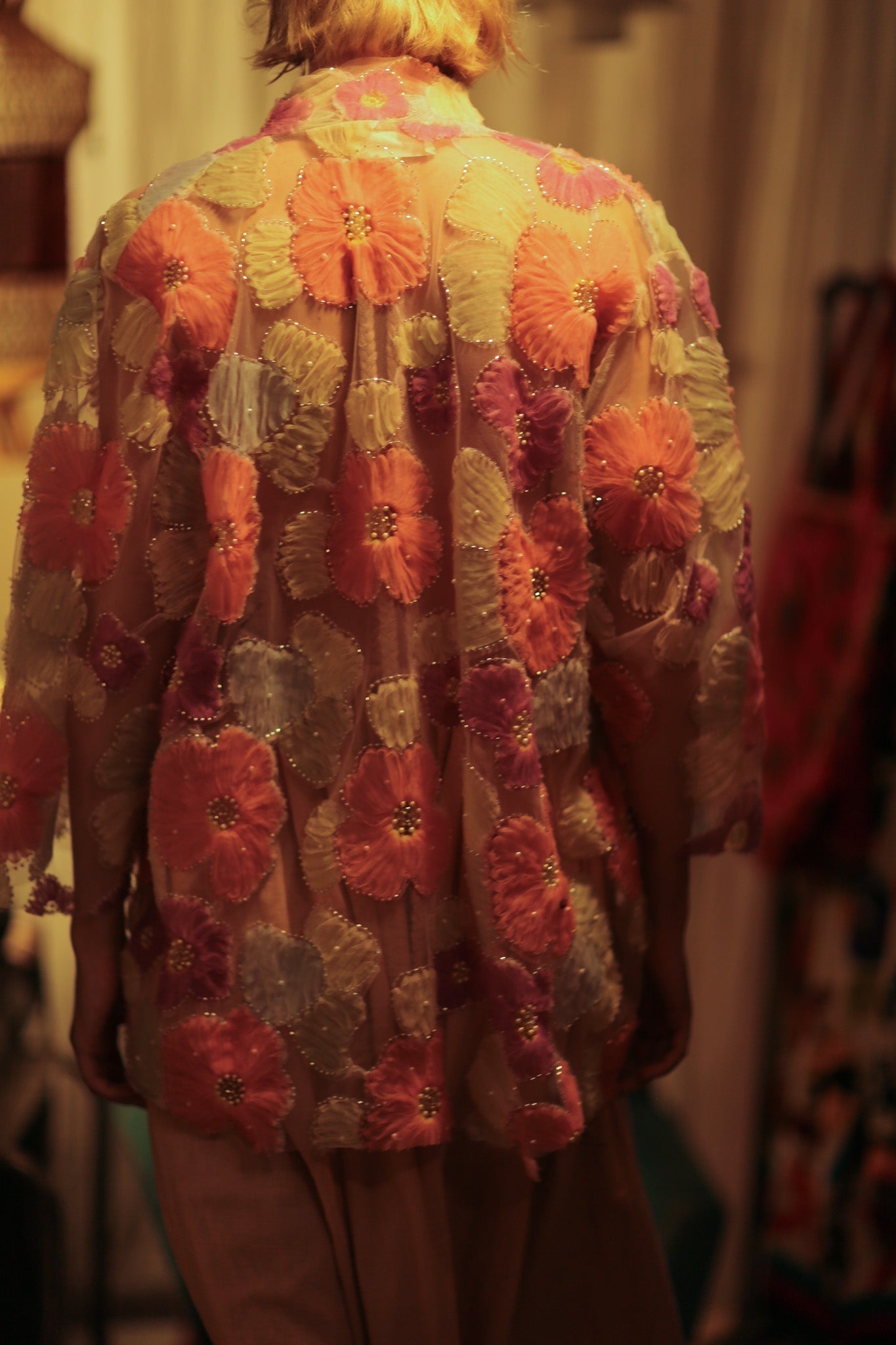 FLO SEQUINED EMBROIDERED SHORT KIMONO PINK - MOMO STUDIO BERLIN - Berlin Concept Store - sustainable & ethical fashion