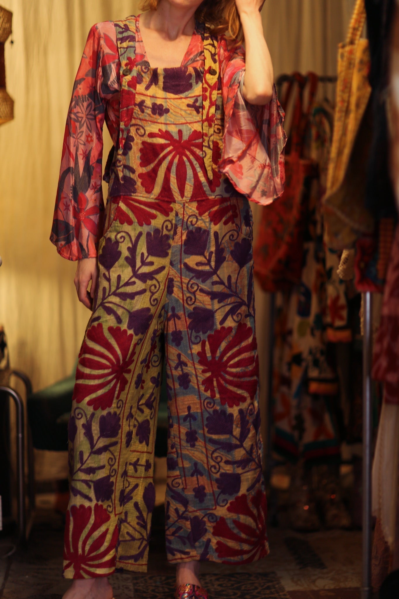 FREYA DUNGAREES EMBROIDERED FLOWERS - MOMO STUDIO BERLIN - Berlin Concept Store - sustainable & ethical fashion