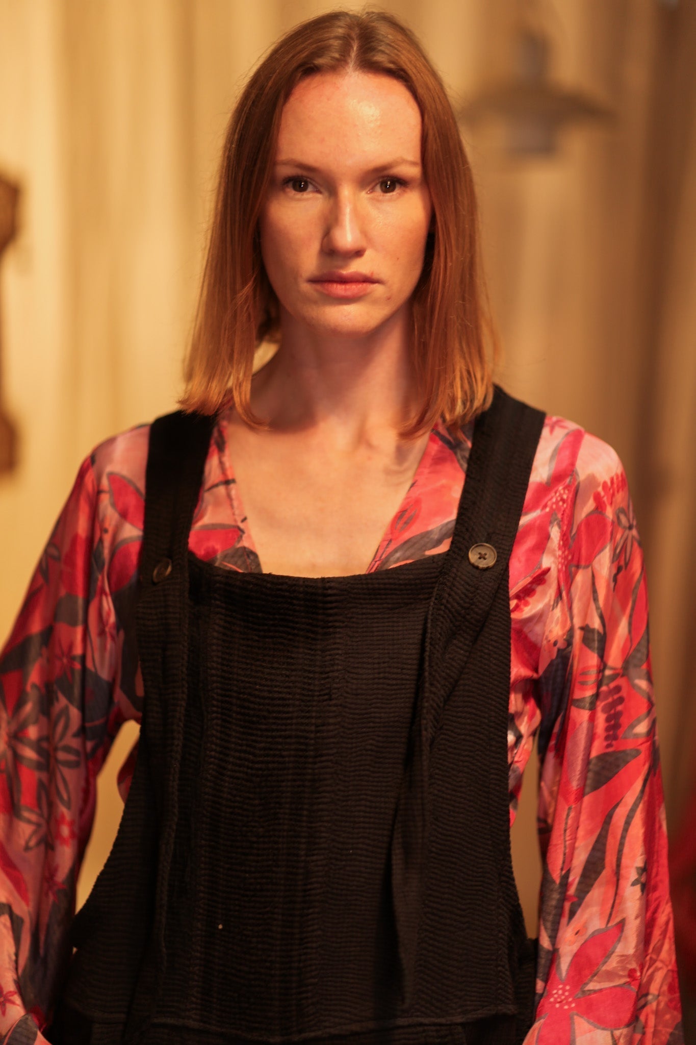 FREYA EMBROIDERED KANTHA DUNGAREES DARKNESS - MOMO STUDIO BERLIN - Berlin Concept Store - sustainable & ethical fashion