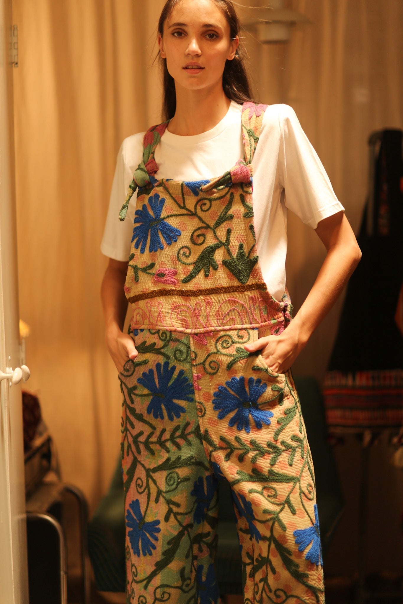 FREYA EMBROIDERED KANTHA JUMPSUIT GREENHOUSE - MOMO STUDIO BERLIN - Berlin Concept Store - sustainable & ethical fashion