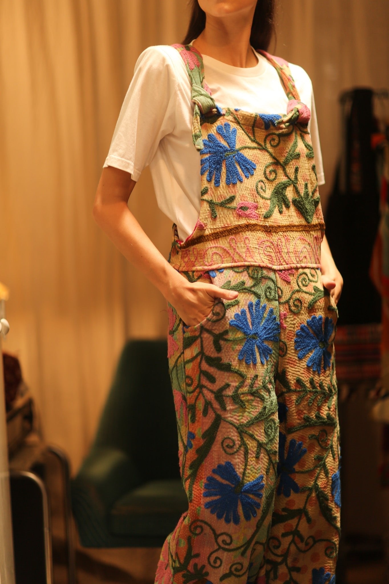 FREYA EMBROIDERED KANTHA JUMPSUIT GREENHOUSE - MOMO STUDIO BERLIN - Berlin Concept Store - sustainable & ethical fashion
