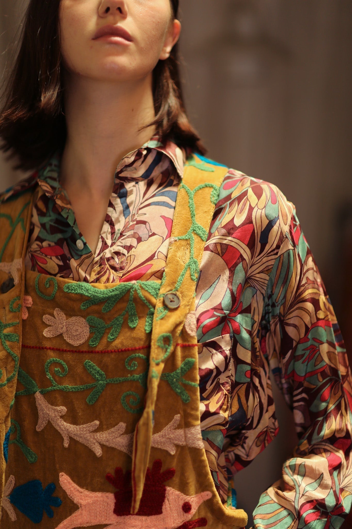 FREYA EMBROIDERED OVERALL MUSTARD - MOMO STUDIO BERLIN - Berlin Concept Store - sustainable & ethical fashion