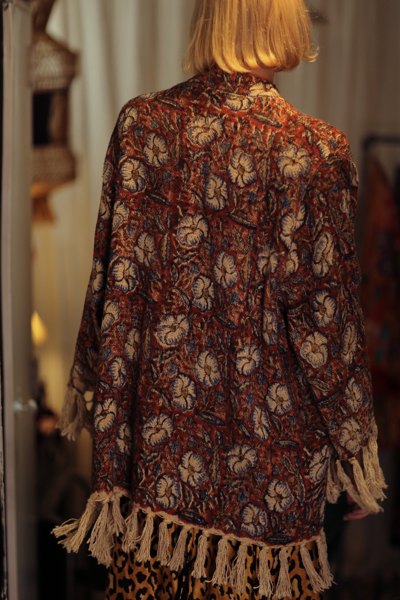 FRINGED JACKET BLUE FLOWERS - MOMO STUDIO BERLIN - Berlin Concept Store - sustainable & ethical fashion