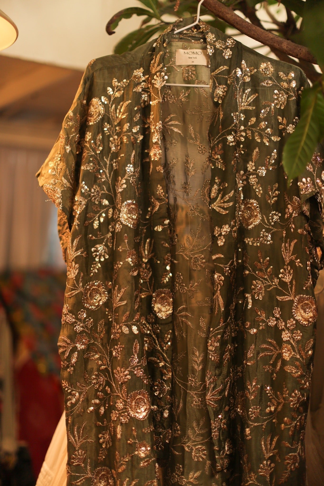 GREEN EMBROIDERED KIMONO ODO - MOMO STUDIO BERLIN - Berlin Concept Store - sustainable & ethical fashion