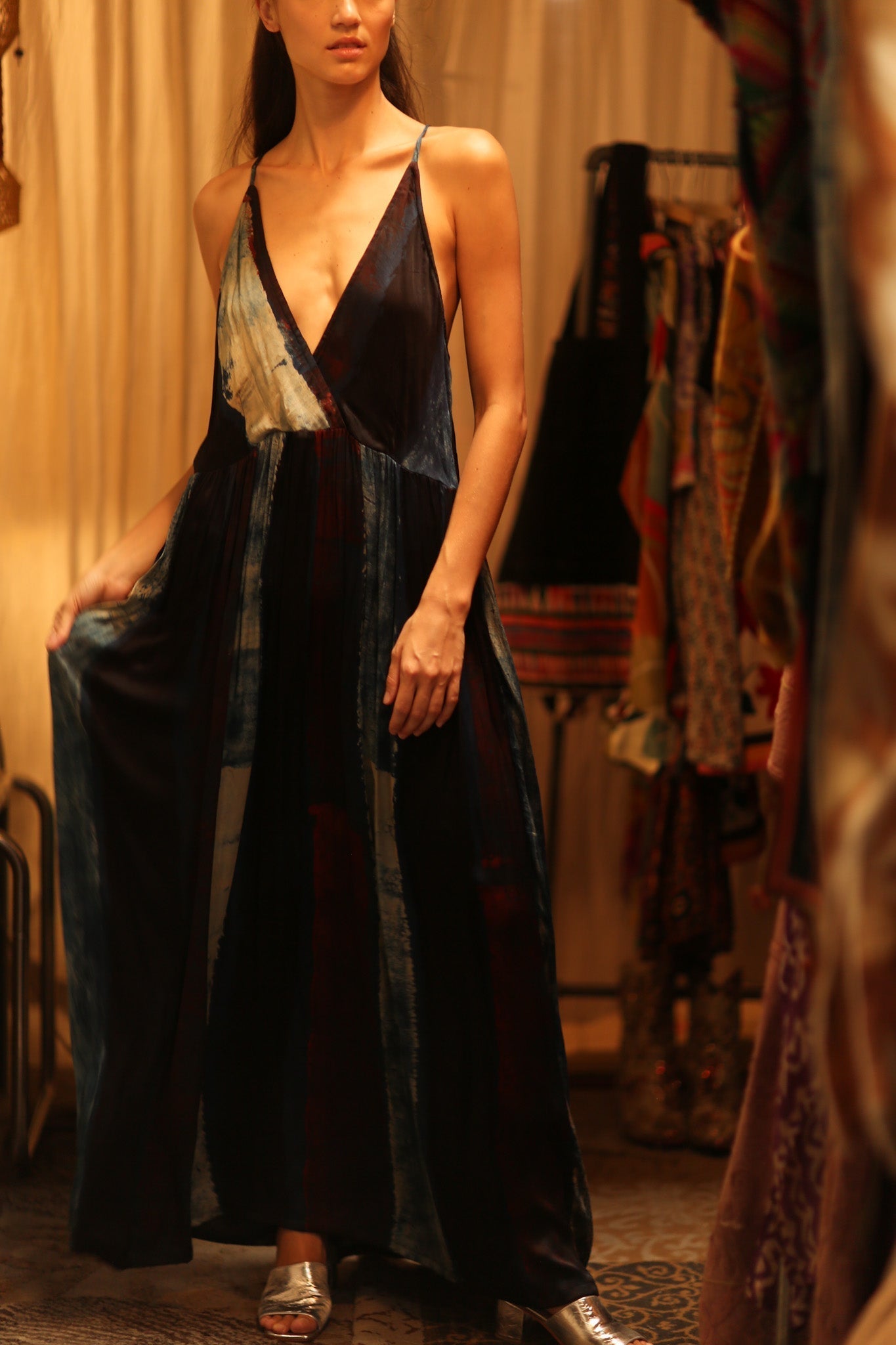 HAND BLOCK PRINT SILK DRESS LILY - MOMO STUDIO BERLIN - Berlin Concept Store - sustainable & ethical fashion