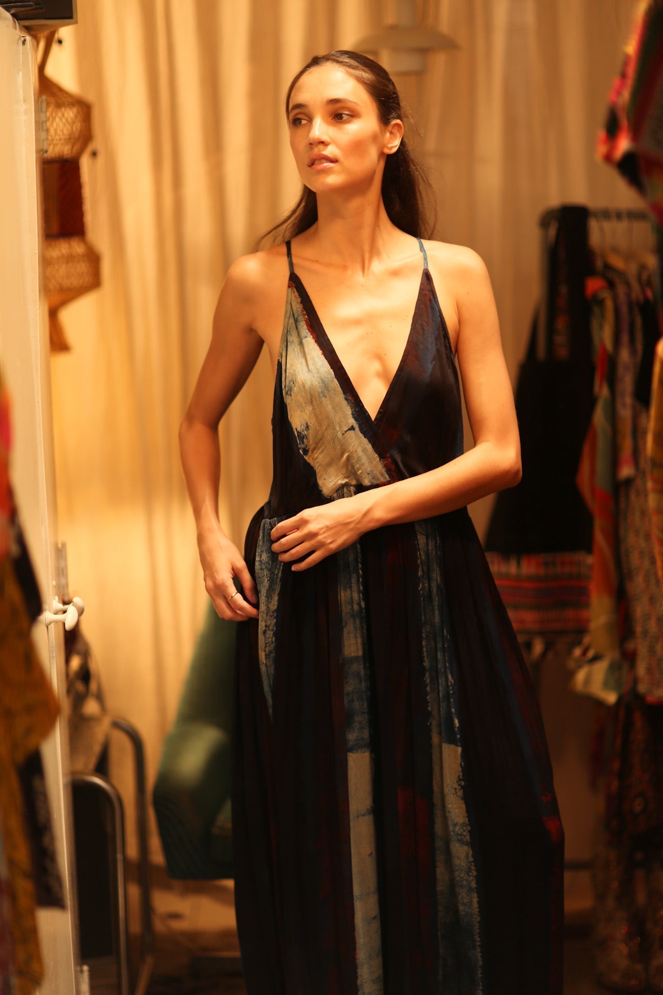 HAND BLOCK PRINT SILK DRESS LILY - MOMO STUDIO BERLIN - Berlin Concept Store - sustainable & ethical fashion