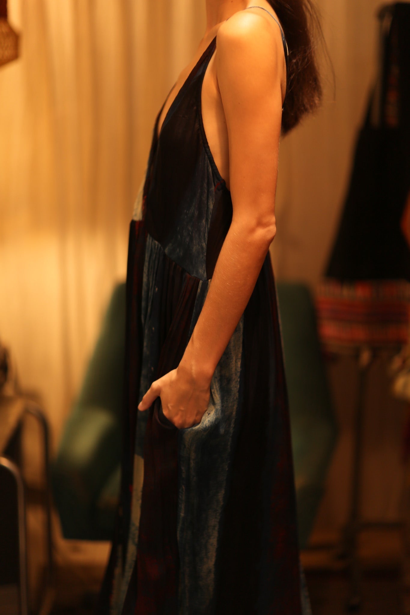 HAND BLOCK PRINT SILK DRESS LILY - MOMO STUDIO BERLIN - Berlin Concept Store - sustainable & ethical fashion