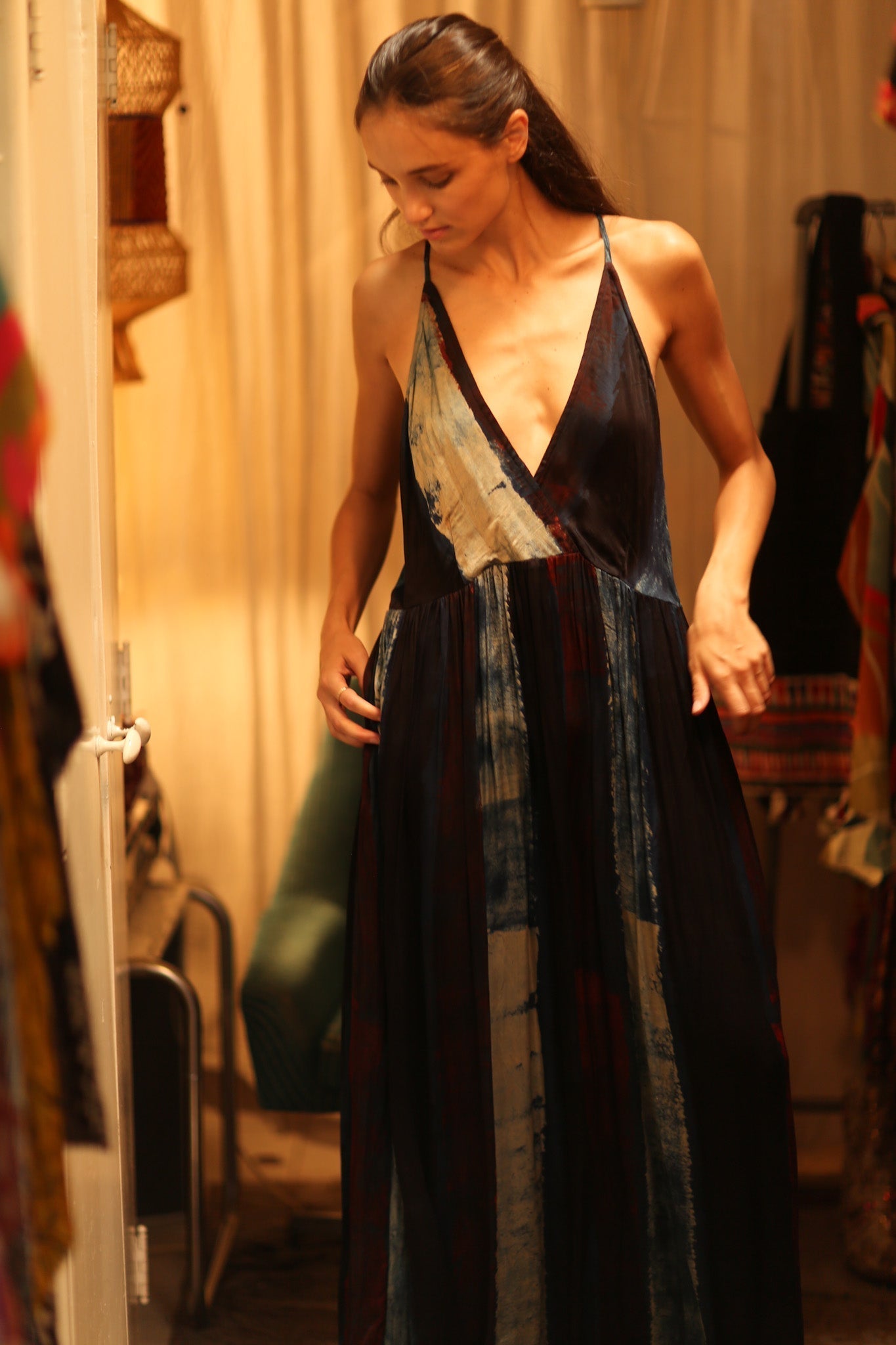 HAND BLOCK PRINT SILK DRESS LILY - MOMO STUDIO BERLIN - Berlin Concept Store - sustainable & ethical fashion