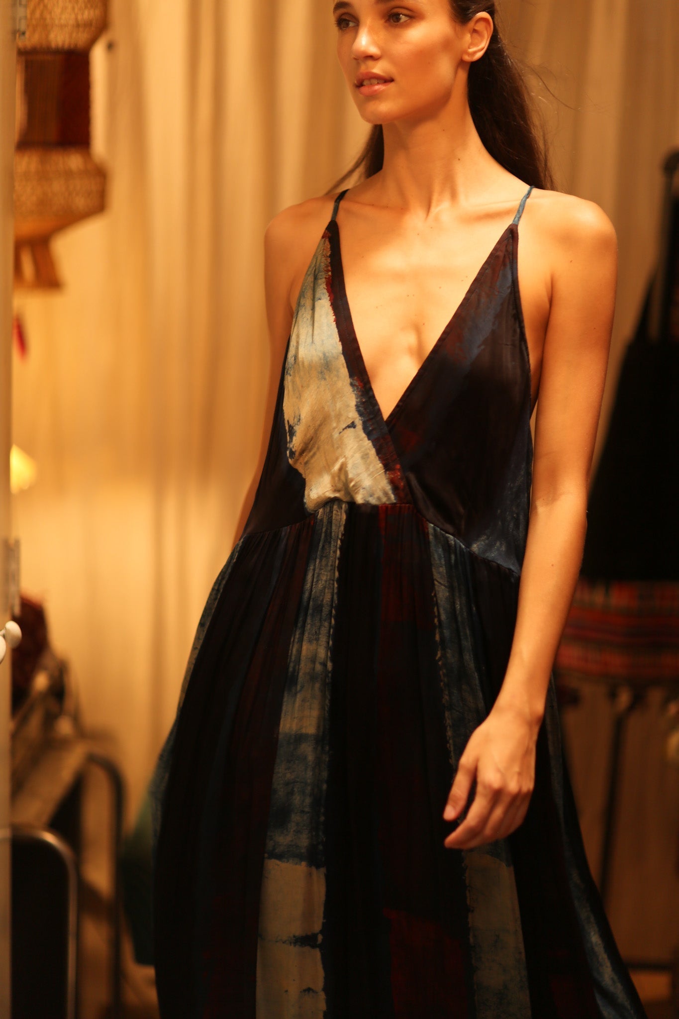 HAND BLOCK PRINT SILK DRESS LILY - MOMO STUDIO BERLIN - Berlin Concept Store - sustainable & ethical fashion