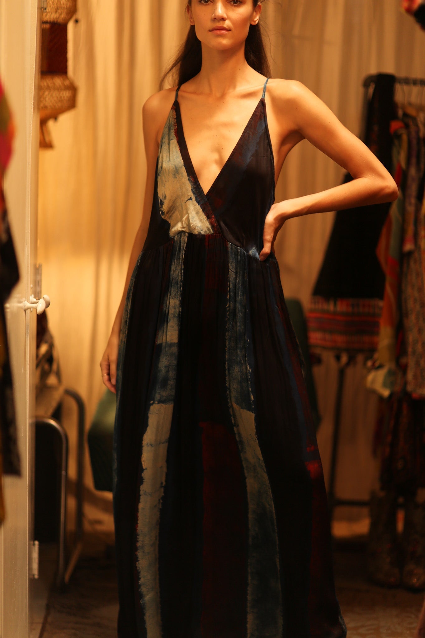 HAND BLOCK PRINT SILK DRESS LILY - MOMO STUDIO BERLIN - Berlin Concept Store - sustainable & ethical fashion