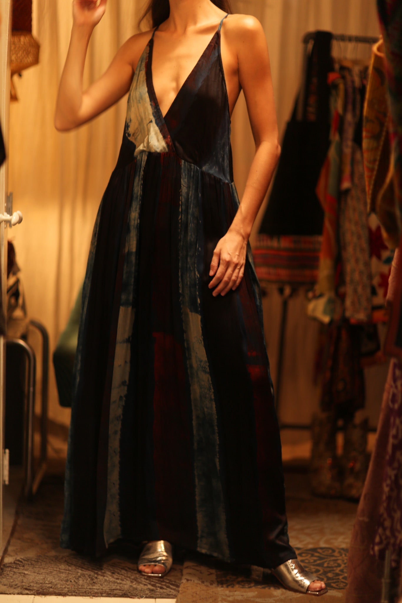 HAND BLOCK PRINT SILK DRESS LILY - MOMO STUDIO BERLIN - Berlin Concept Store - sustainable & ethical fashion