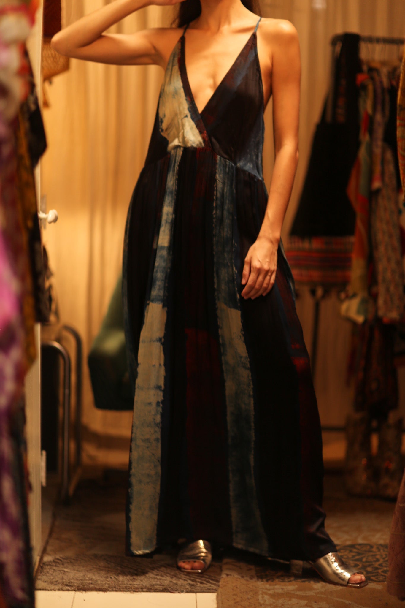 HAND BLOCK PRINT SILK DRESS LILY - MOMO STUDIO BERLIN - Berlin Concept Store - sustainable & ethical fashion