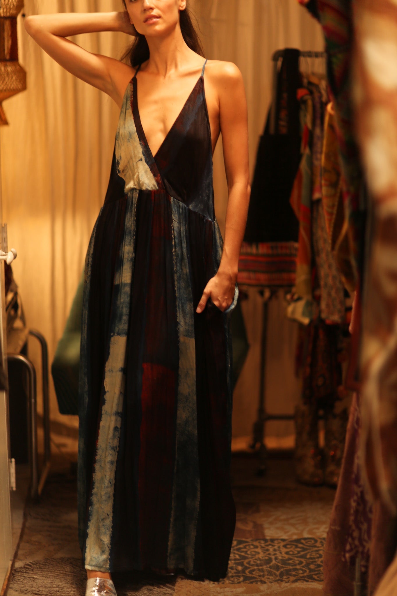 HAND BLOCK PRINT SILK DRESS LILY - MOMO STUDIO BERLIN - Berlin Concept Store - sustainable & ethical fashion