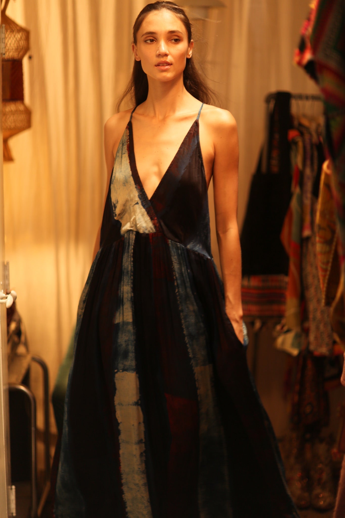 HAND BLOCK PRINT SILK DRESS LILY - MOMO STUDIO BERLIN - Berlin Concept Store - sustainable & ethical fashion