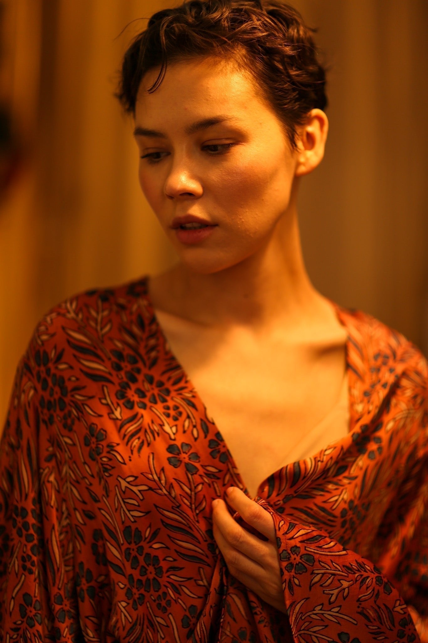 HAND BLOCK PRINT SILK KIMONO PINA - MOMO STUDIO BERLIN - Berlin Concept Store - sustainable & ethical fashion