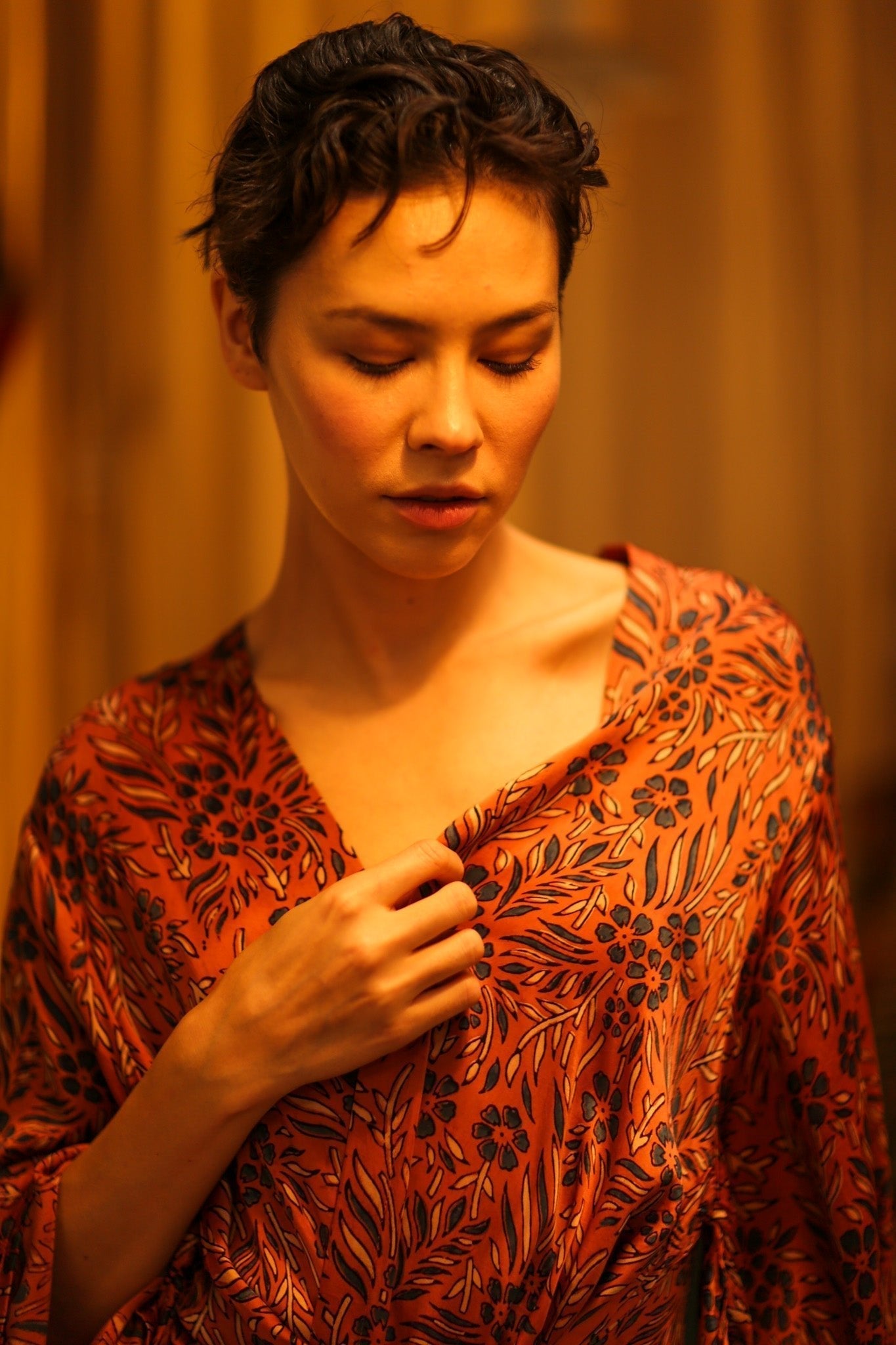 HAND BLOCK PRINT SILK KIMONO PINA - MOMO STUDIO BERLIN - Berlin Concept Store - sustainable & ethical fashion