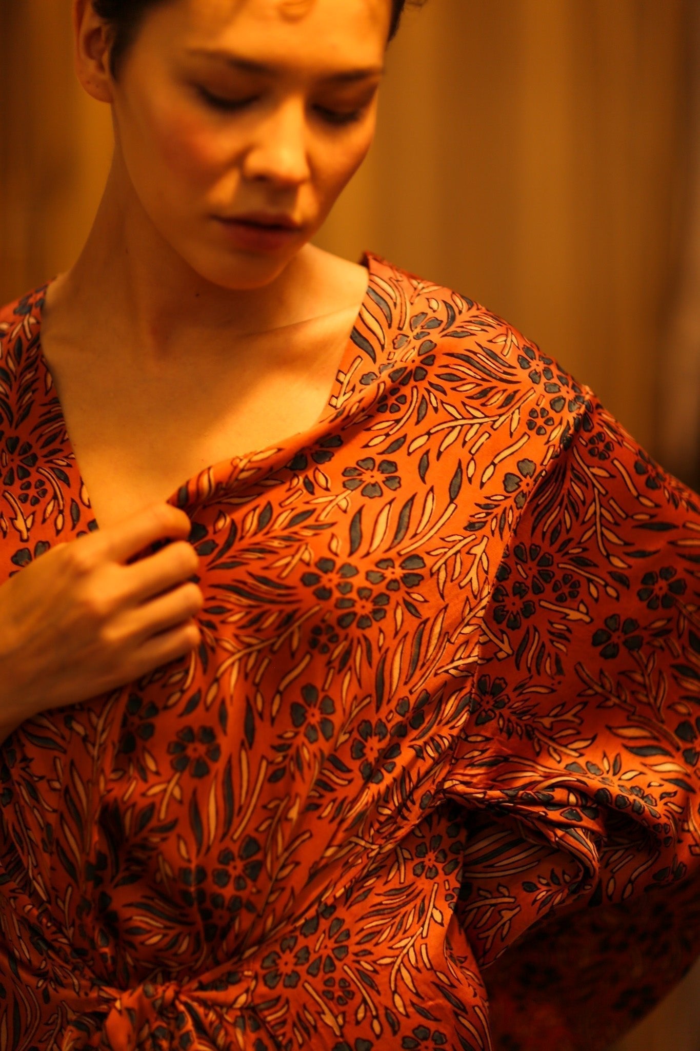HAND BLOCK PRINT SILK KIMONO PINA - MOMO STUDIO BERLIN - Berlin Concept Store - sustainable & ethical fashion