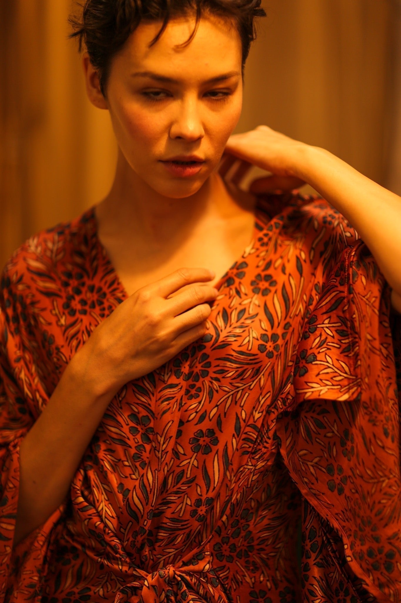 HAND BLOCK PRINT SILK KIMONO PINA - MOMO STUDIO BERLIN - Berlin Concept Store - sustainable & ethical fashion