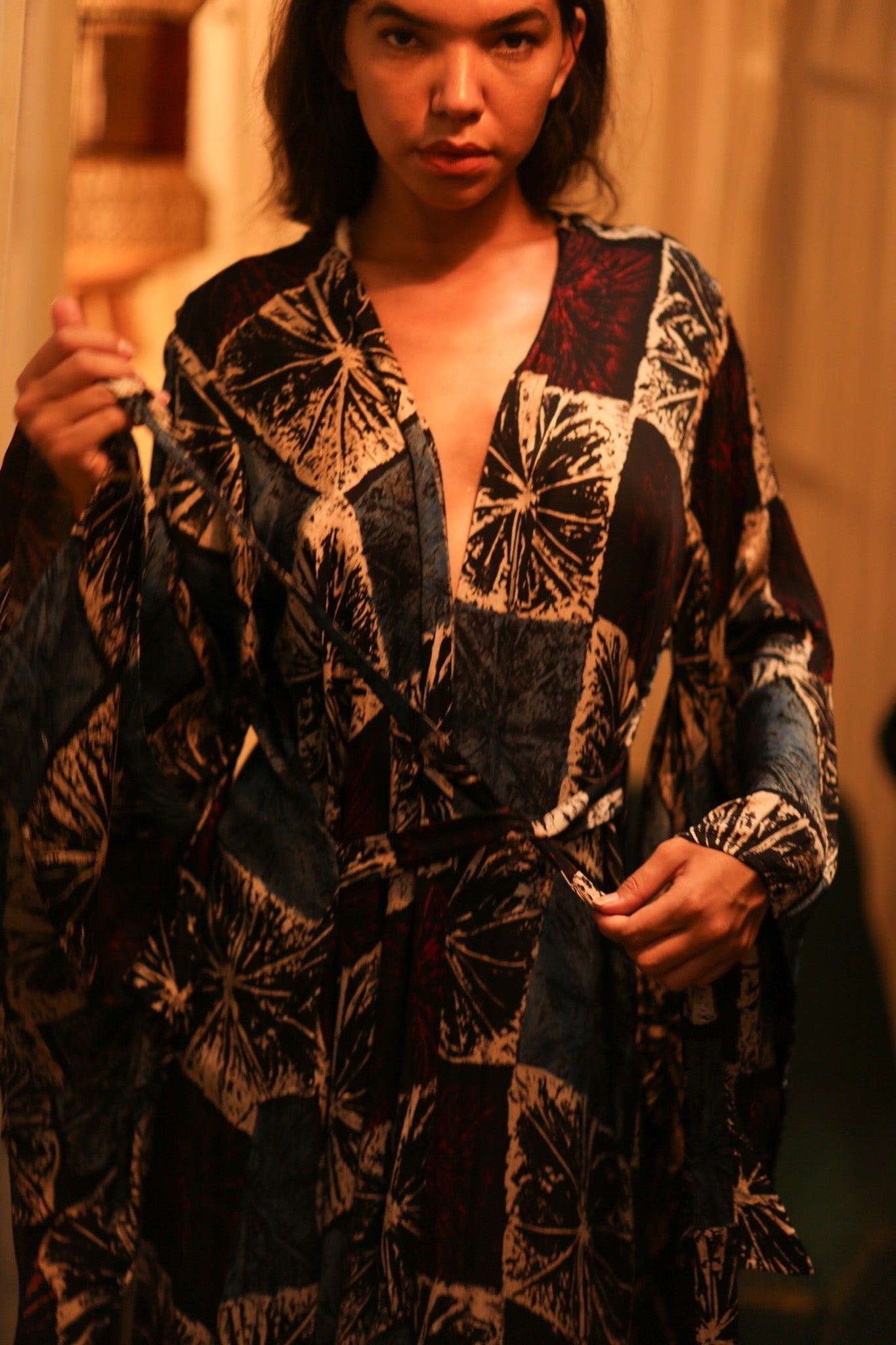HAND BLOCK PRINT SILK KIMONO PINA MILAN EDIT - MOMO STUDIO BERLIN - Berlin Concept Store - sustainable & ethical fashion