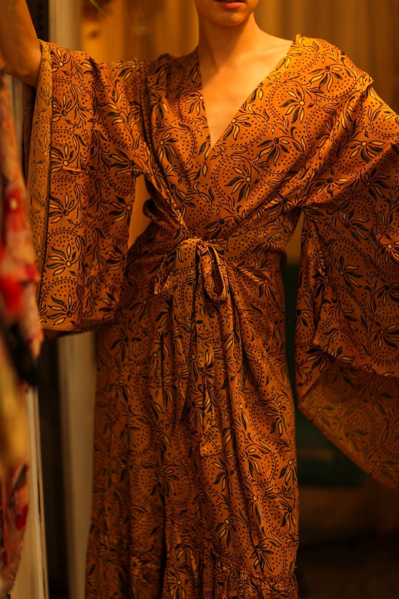 HAND BLOCK PRINT SILK XXL WING KIMONO - MOMO STUDIO BERLIN - Berlin Concept Store - sustainable & ethical fashion