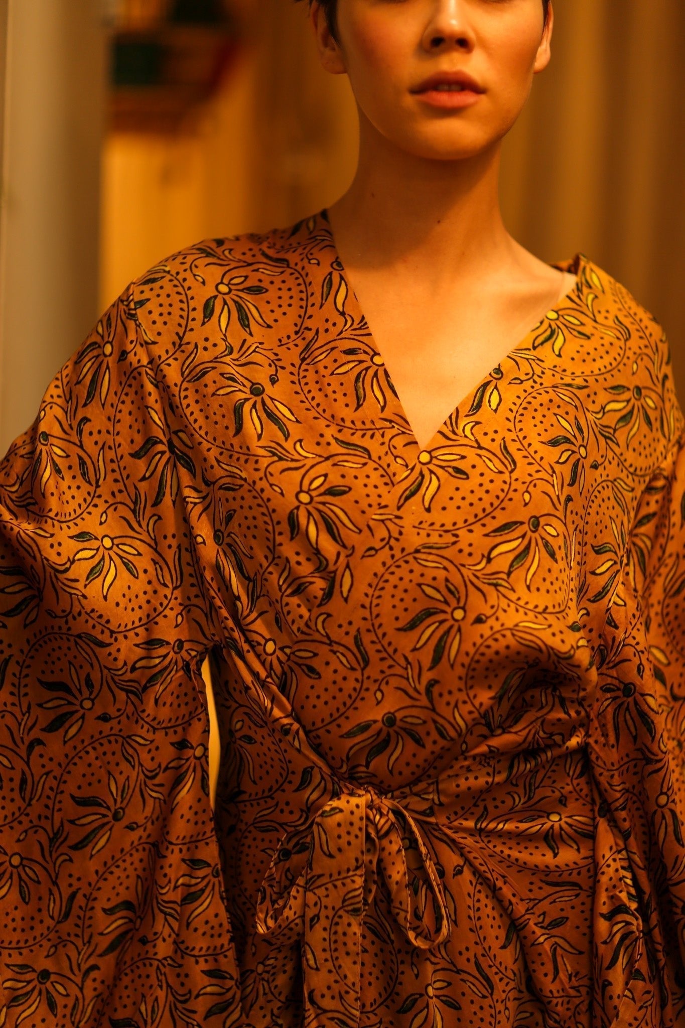 HAND BLOCK PRINT SILK XXL WING KIMONO - MOMO STUDIO BERLIN - Berlin Concept Store - sustainable & ethical fashion