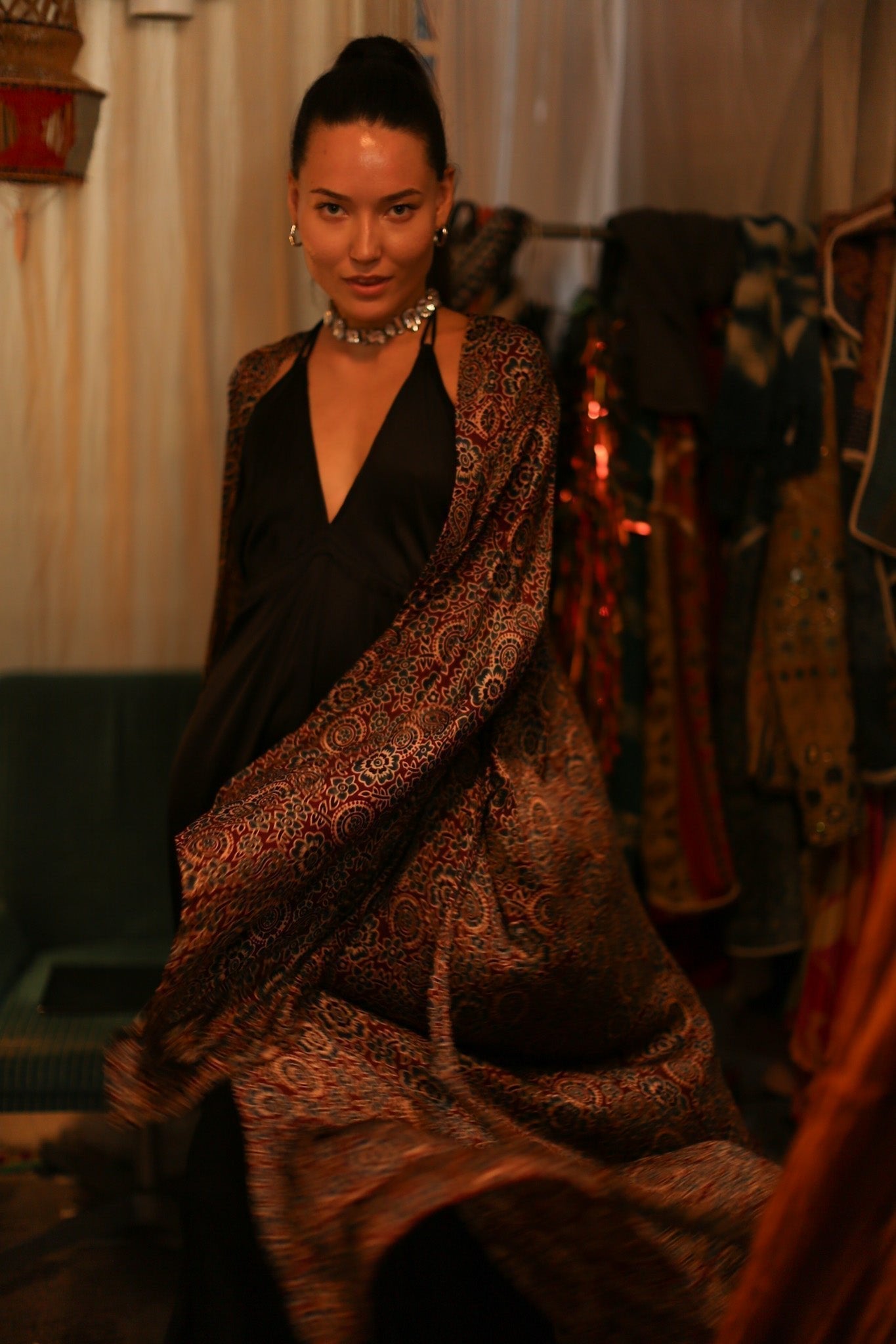 HAND BLOCK SILK XL KIMONO BINA - MOMO STUDIO BERLIN - Berlin Concept Store - sustainable & ethical fashion